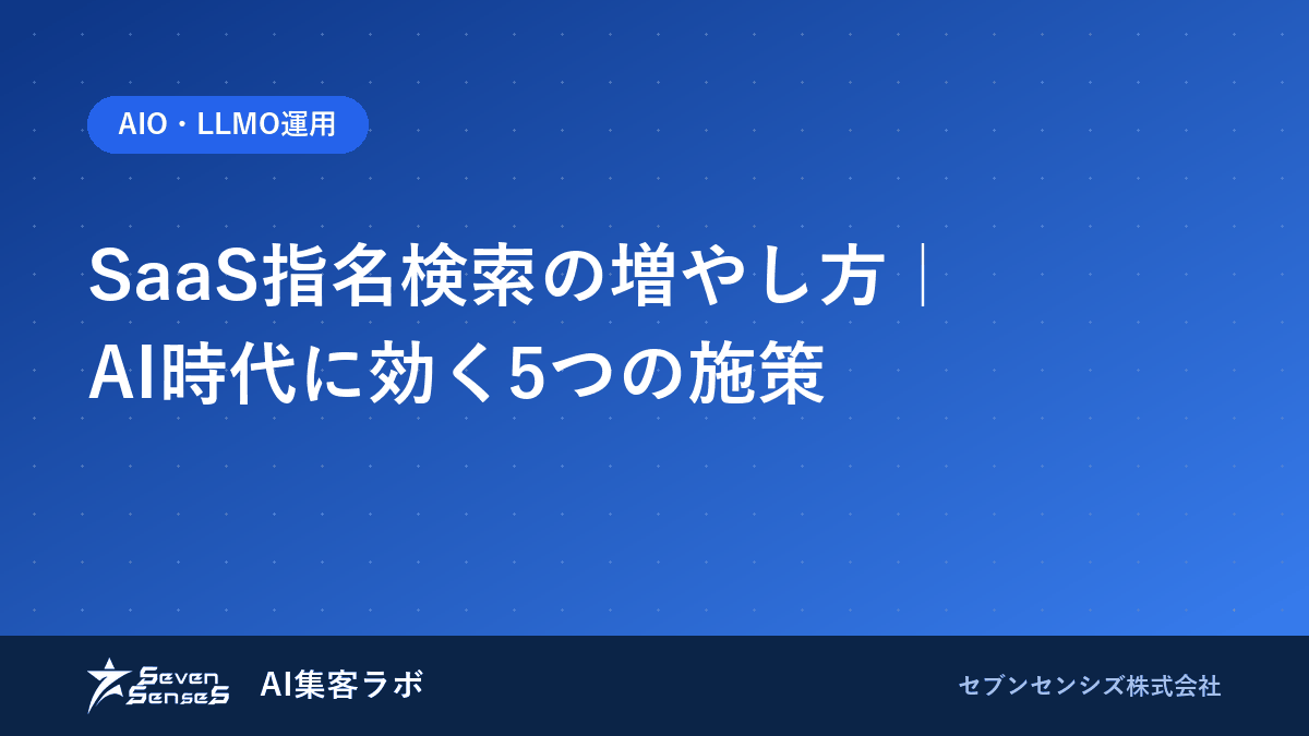 SaaS指名検索の増やし方|AI時代に効く5つの施策のアイキャッチ画像