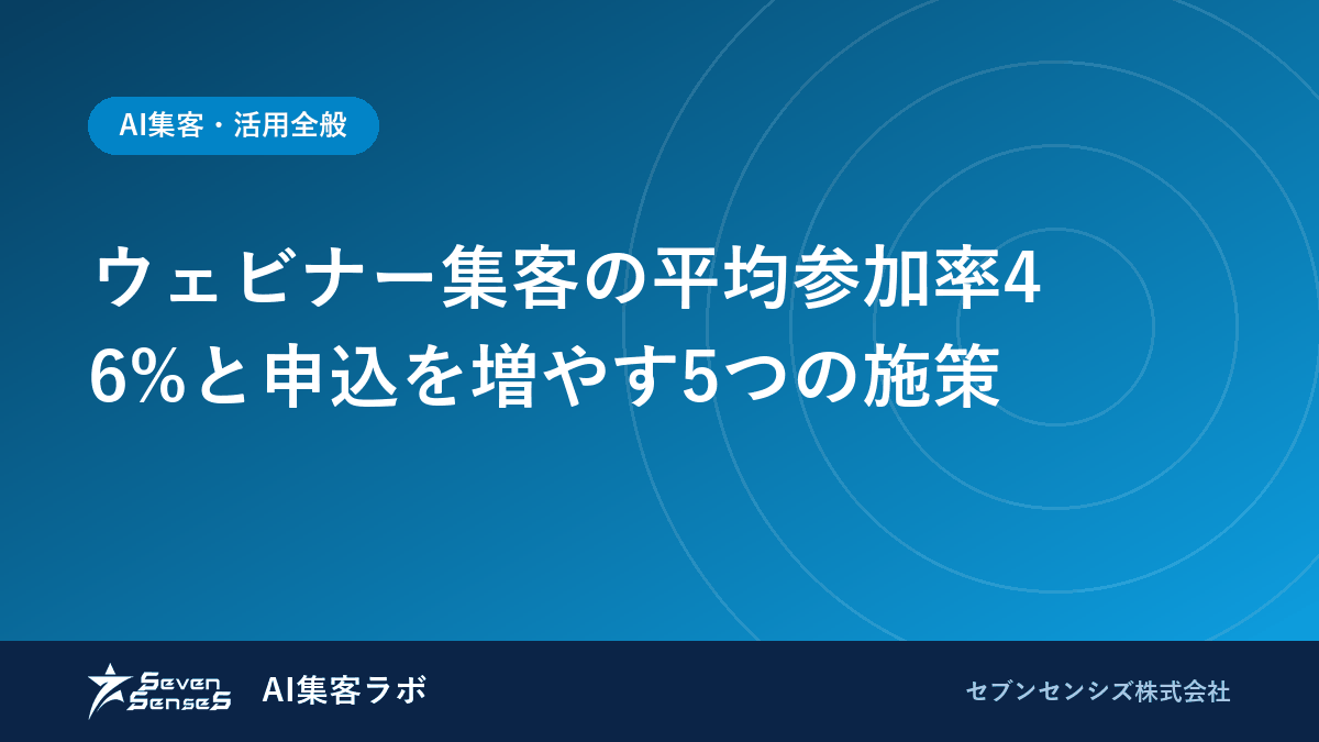 ウェビナー集客の平均参加率46%と申込を増やす5つの施策のアイキャッチ画像